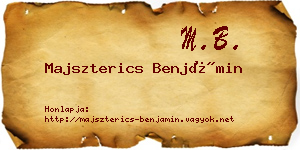 Majszterics Benjámin névjegykártya